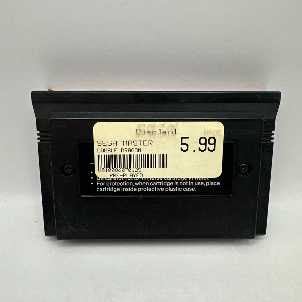 Double Dragon Sega Master System Game Cartridge